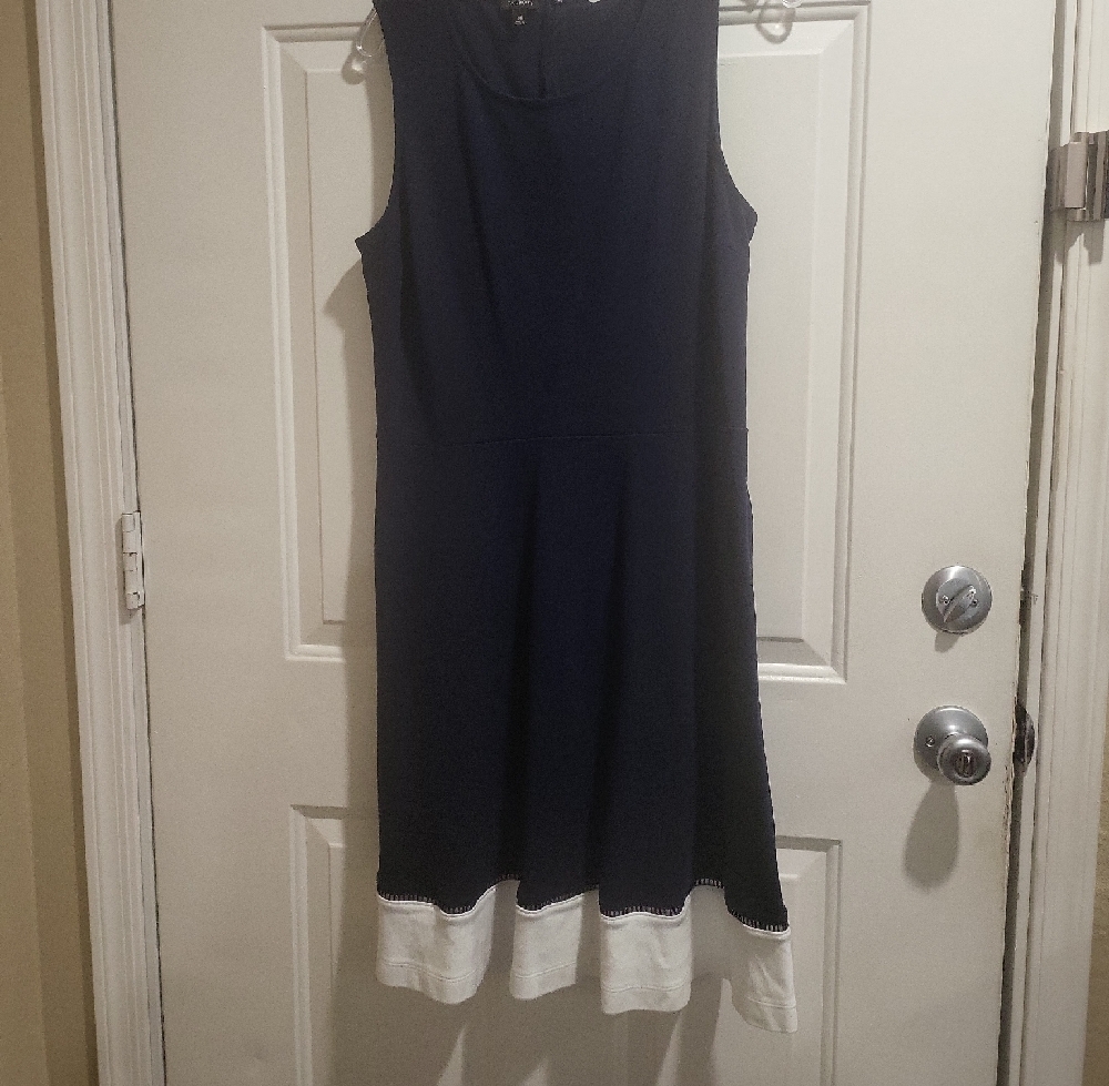 Talbots Black A-Line Midi Dress Scoop Neck Casual